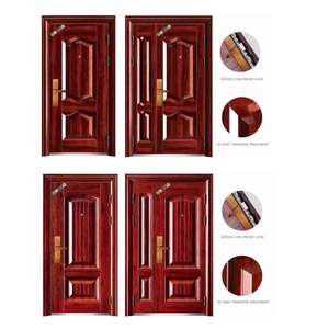 Portes d'entrée principales <span class=keywords><strong>en</strong></span> acier modernes antivol pour l'extérieur, vente <span class=keywords><strong>en</strong></span> gros d'usine avec serrure - Product Image 4