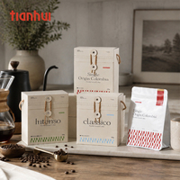 Boîte cadeau pliable Tianhui avec cordon et pochette en aluminium pour l'emballage de thé, de café en grains et de cadeaux