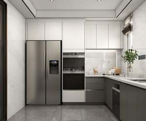 Custom Modular Kitchen Cabinets Integrated Quartz Stone Countertop MDF Carcase Glass Door Panel Specifically Designed Kitchens - Product Image 5