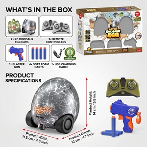 AiJH Jouets d'œufs de dinosaures de combat 2 en 1 en vrac 360 °   Voiture de collision RC rechargeable et rotative, emballage prêt à l'emploi, direct usine - Product Image 6