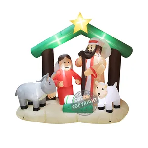 Decoración inflable de Belén, decoraciones navideñas, puerta delantera del hogar, venta al por mayor