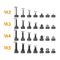 M2 M3 M4 M5 Vis à métaux Rondelles plates de blocage Grade 10.9 Acier allié à six pans creux Tête de bouton Vis noires Kit écrous et boulons