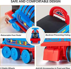 Trenino retrò versione scorrevole auto per bambini con musica di illuminazione e imparare a camminare funzione camminatori per bambini - Product Image 6