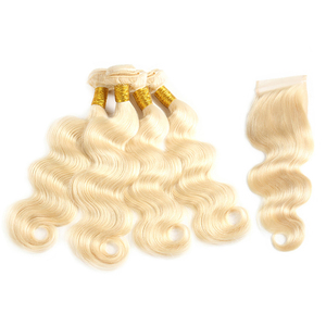 Mèches naturelles blondes <span class=keywords><strong>613</strong></span> avec Lace Closure, Extension de cheveux vierges russes - Product Image 1