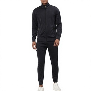 Conjunto Deportivo Negro para Hombre de Index Apparel, con Cierre Completo, Cuello Alto, Estilo Deportivo, Color Sólido, para Otoño, con Logotipo Frontal - Product Image 1