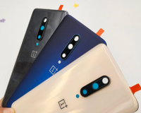 Boîtier de couverture arrière de batterie pour Oneplus 7 7T 7 Pro avec étui en verre de couverture arrière d'objectif de caméra