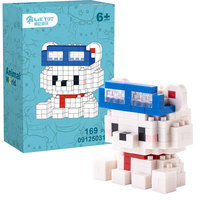 Ensemble de mini-blocs de construction personnalisés OEM Sweetheart Bear, jouets animaux polaires bleus à construire soi-même, décoration de bureau du fabricant