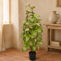 Plante artificielle de feuilles de taro gris-violet de 90 cm de haut, feuillage réaliste en forme de cœur, faux buisson en pot pour villa, hall d'hôtel, café