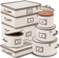 Boîte de rangement pour vaisselle, pliable, empilable, avec poignée, fermeture éclair, grande capacité, organisée, portable, pour la maison, les cuisines et les pique-niques