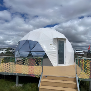 Dôme géodésique hybride en membrane architecturale ignifuge et imperméable de 8 m, taille personnalisée, pour fenêtre en <span class=keywords><strong>baie</strong></span>, type M2 - Product Image 1