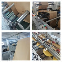 Machine de fabrication de sacs en papier kraft entièrement automatique pour mini-sacs plats à fond carré, alimentée par feuilles, pour le transport de nourriture et les petites courses
