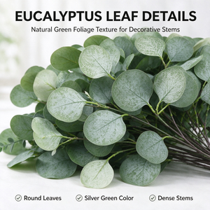 Dried <strong>Plants</strong> Artificial <strong>Eucalyptus</strong> Leaves <strong>Eucalyptus</strong> Artificial Flowers Greenery Stems 270 Pcs Bulk Faux - Product Image 2