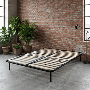 Base de Cama King Size California de Metal Sólido Soldado con Láminas de Madera Acolchadas, Base de Colchón Silenciosa para Familias - Product Image 1