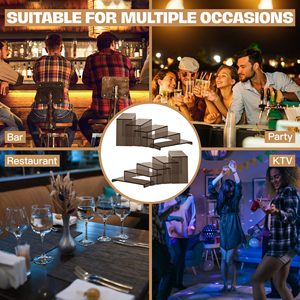 Hình chữ nhật risers hiển thị đứng, Acrylic hiển thị kệ cho số liệu, cupcake, trong suốt màu đen Acrylic hiển thị risers - Product Image 4