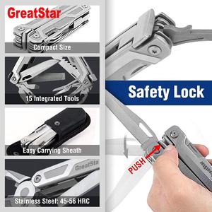 Alles-in-één multifunctionele industriële roestvrijstalen tang met lange neus, 21-in-1 opvouwbare multitool voor tactisch gebruik buitenshuis - Product Image 6