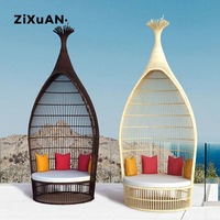 Ensemble de mobilier de jardin en aluminium et rotin luxueux : lit de repos extérieur, canapé de jardin, chaise longue, chaise de soleil, lit de jour et ensemble de canapés de patio