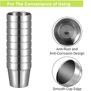6 oz Double-Wall <strong>Stackable</strong> Drinking Mug 304 Stainless Steel Cup Kids Milk Mug - Product Image 3