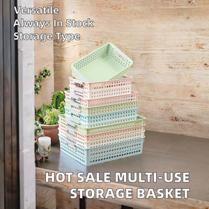Sunshine Hot Sale Rectangular Hollow Drain PVC <strong>Storage</strong> <strong>Basket</strong> for Fruits Vegetables and Home Books - Product Image 3