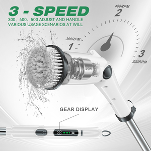 Brosse de Nettoyage Électrique Rotative, Épurateur de Sol sans Fil Rechargeable USB 7 en 1 avec 3 Vitesses pour Salle de Bain - Product Image 2