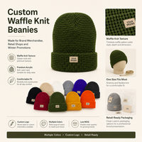 Gorros de Punto Tipo Waffle Personalizados con Logotipo para Eventos Corporativos, Artículos Promocionales para Clubes, Gorros de Invierno al por Mayor