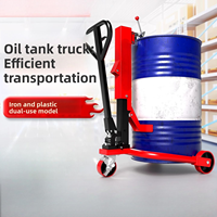 Nouveau chariot de manutention hydraulique manuel pour fûts d'huile, pour entrepôt et transport, à double usage (fer et plastique), rapide et pratique