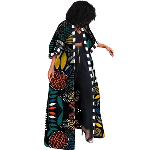 Stile <span class=keywords><strong>etnico</strong></span> africano da <span class=keywords><strong>donna</strong></span> stampato Patchwork Maxi lungo lungo Dashiki Cardigan giacca da <span class=keywords><strong>donna</strong></span> - Product Image 3