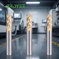 Fraiseuses en carbure de tungstène ZROYEE, 4 cannelures, revêtement TiAlN, haute rigidité, résistance à la chaleur 65HRC, modèle personnalisable OEM HMG