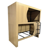 Système de lit modulaire empilable compact pour hôtel-capsule |   Lits superposés en acier optimisant l'espace avec rangements et casiers personnels