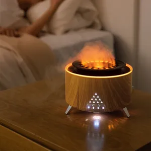 Hoge Kwaliteit Vulkaan Aroma Diffuser Bevochtiging Elektrische Kwallen Spray Vuur Vlam Bluetooth Speaker Diffuseur De Flamme