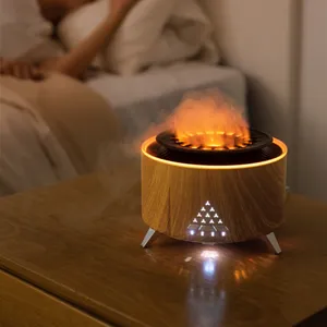 Alta Qualidade Vulcão Aroma Difusor Umidificação Elétrica Jellyfish Spray Fogo Chama Bluetooth Speaker Difusor De Flamme