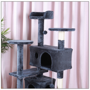 Arbres à chat en sisal de base les plus vendus en peluche hamac et condo approvisionnement direct en usine arbre tour à chat - Product Image 5