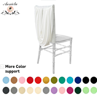 Housse de chaise Chiavari drapée ANNIELU pour mariage, avec draperie et nœud en spandex, pour décoration de fête, banquet et événement