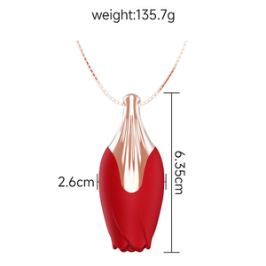 Collana Vibrante Portatile in Metallo a Forma di Rosa per Stimolazione Clitoridea e del Capezzolo, Vibratore con 10 Modalità, Potente Giocattolo Sessuale per Donne - Product Image 4