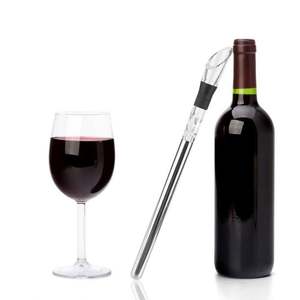 Refroidisseur de vin et de bière en acier inoxydable avec bâtonnet de refroidissement, verseur, bouchon et coupe-cordons - Product Image 2