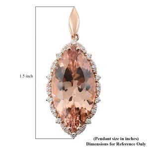 Fashion <b>Rose</b> <b>Gold</b> Charm CZ Diamond Halo Morganite <b>Pendant</b> <b>Necklace</b> Women Dainty Chain <b>Necklace</b> - Product Image 2