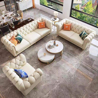Sofa Ruang Tamu Modern Gaya Amerika, Mewah Ringan Napapi Pull Buckle, Kombinasi Sederhana untuk Apartemen Kecil, Terkenal di Internet
