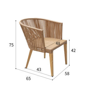 ผู้ผลิตราคาประหยัดพัฒนาเฟรมเก้าอี้รับประทานอาหารสำหรับระเบียงสวน ชุดโซฟาเชือกถักกันน้ำสำหรับโรงแรมและวิลล่า - Product Image 2
