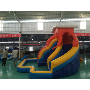 Jouets de jeu gonflables drôles toboggan commercial sec/humide <span class=keywords><strong>pour</strong></span> enfants grand toboggan combiné avec <span class=keywords><strong>piscine</strong></span> et objectif de cerceau à vendre - Product Image 3