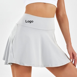Jupe de tennis plissée taille haute pour femme avec logo personnalisé, poches et tissu respirant pour l'entraînement sportif - Product Image 1