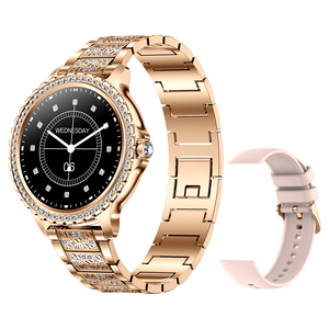 I58 Rose Gold Smartwatch Women Dual Straps 1.32 Inch BT Calling <b>Heart</b> Rate Monitor Fitness Tracker IP67 Waterproof - Product Image 1