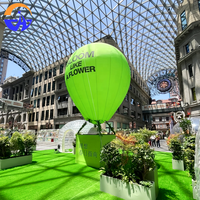 Modèles de ballons à air chaud verts gonflables Accessoires décoratifs au sol et suspendus pour centres commerciaux et écrans extérieurs
