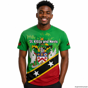 Maglietta personalizzata di Saint Kitts e Nevis con pellicano per il 43° anniversario dell'indipendenza, maglietta sportiva personalizzata a maniche corte - Product Image 5