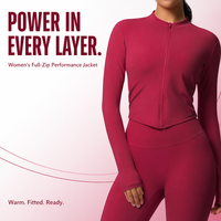 Jaket Atletik Wanita Full Zip Slim Fit Mock Neck Thumbhole Cuffs Berry Magenta Cepat Kering untuk Yoga, Gym, Lari, dan Aktivitas Lainnya