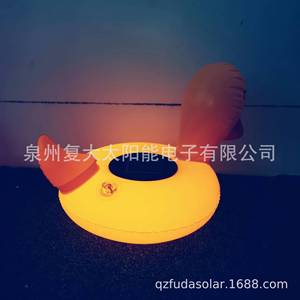เป็ดยางเป่าลมสีเหลือง ไฟ LED PVC กันน้ำ IP67 โคมไฟตกแต่งสระว่ายน้ำ - Product Image 3