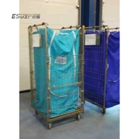 Chariot de blanchisserie en acier soudé, durable, de sécurité européenne, personnalisé, pour le stockage logistique