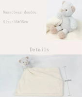 Boneka Plush MOQ Rendah, Ukuran Kecil, Pilihan Populer, Boneka Beruang, Selimut Keamanan Ramah Anak, Hewan Boneka Isi Dakron untuk Hadiah Anak