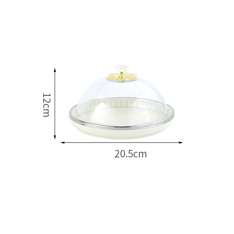 Supporto per torta piatta Beige da 8 pollici con coperchio