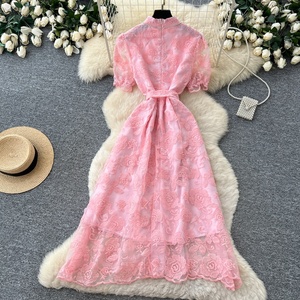 Vestido Túnica Casual de Verano para Mujer, Vestido Midi con Bordado de Cuentas y Malla - Product Image 4