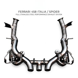 Vortex SS304 Valved Exhaust System Heat Shield Downpipes for Ferrari 458 Italia Spider 4.5L V8 Direct Fit Tuning <b>Kits</b> - Product Image 1