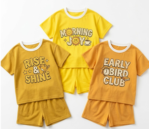 Tenues d'été légères et respirantes pour enfants : T-shirts à col rond, à manches courtes et sans manches, motifs variés, shorts, lots mixtes - Product Image 2